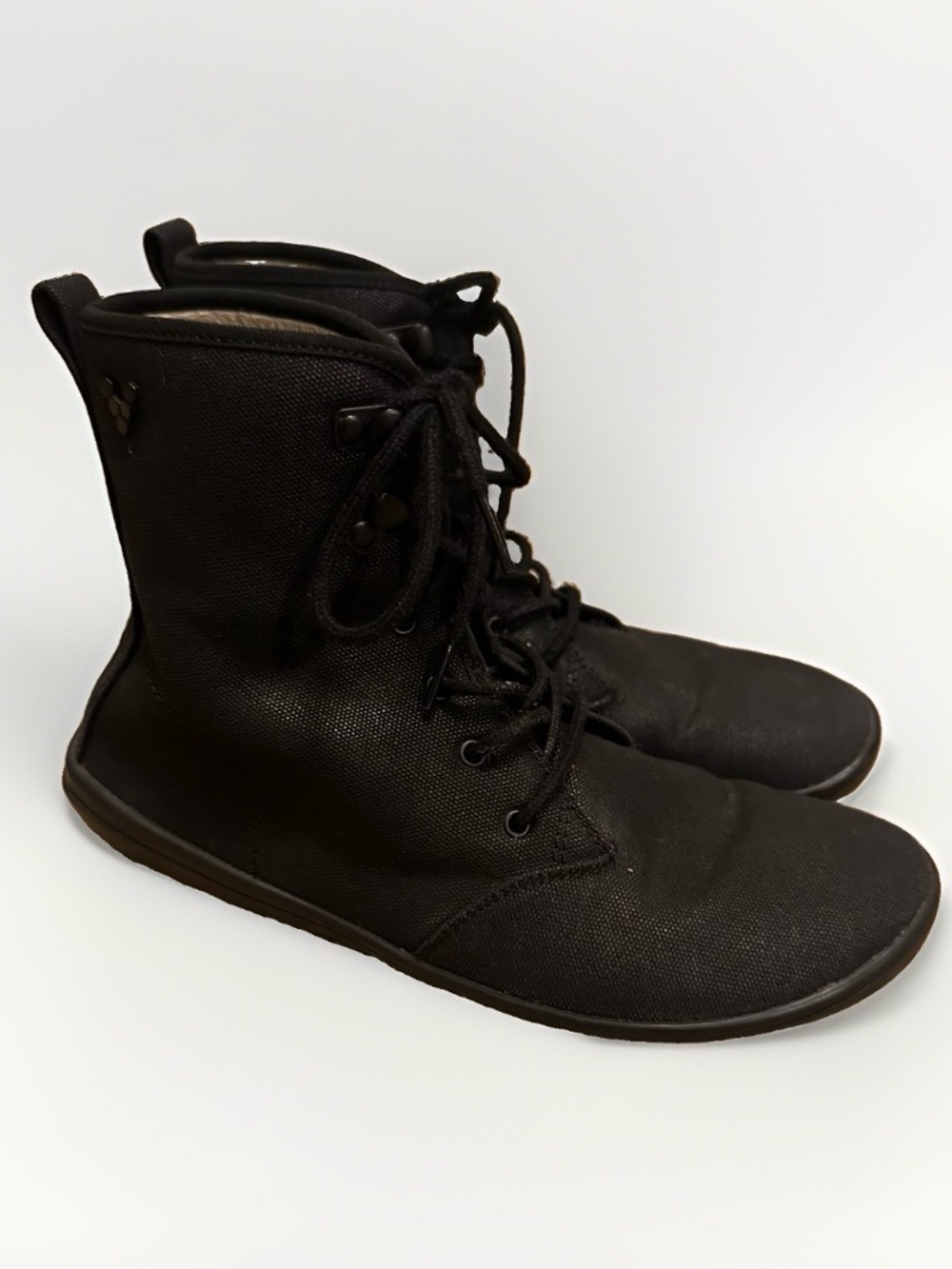 Vivobarefoot Gobi Hi Top Black Canvas Barefoot Boots Womens Size EU 40 US 9